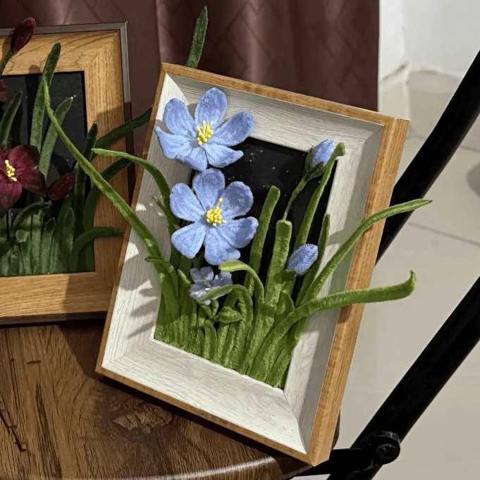

DIY Pipe Cleaner Flower Photo Frame Kit - Handmade Acrylic Painting Ornament Gift for Friends’ Birthdays