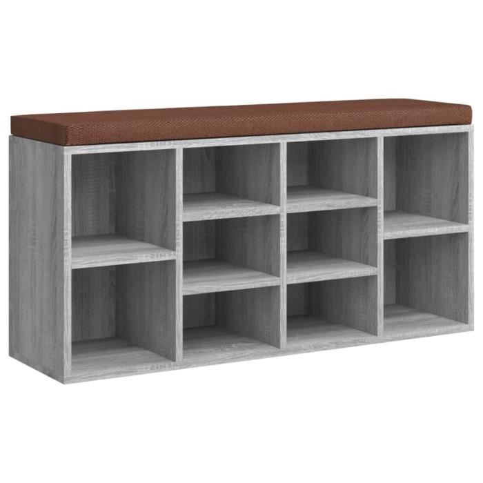 VidaXL Banc à chaussures Sonoma gris 103x30x48 cm Bois d'ingénierie 342613