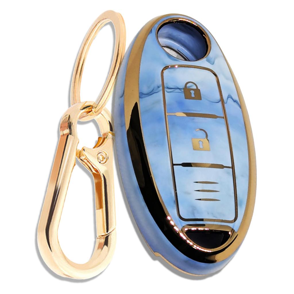 FRACTAL CREATION Nissan Compatible Key Cover, TPU Material, Smart Key Case, Drop Prevention, Shockproof,