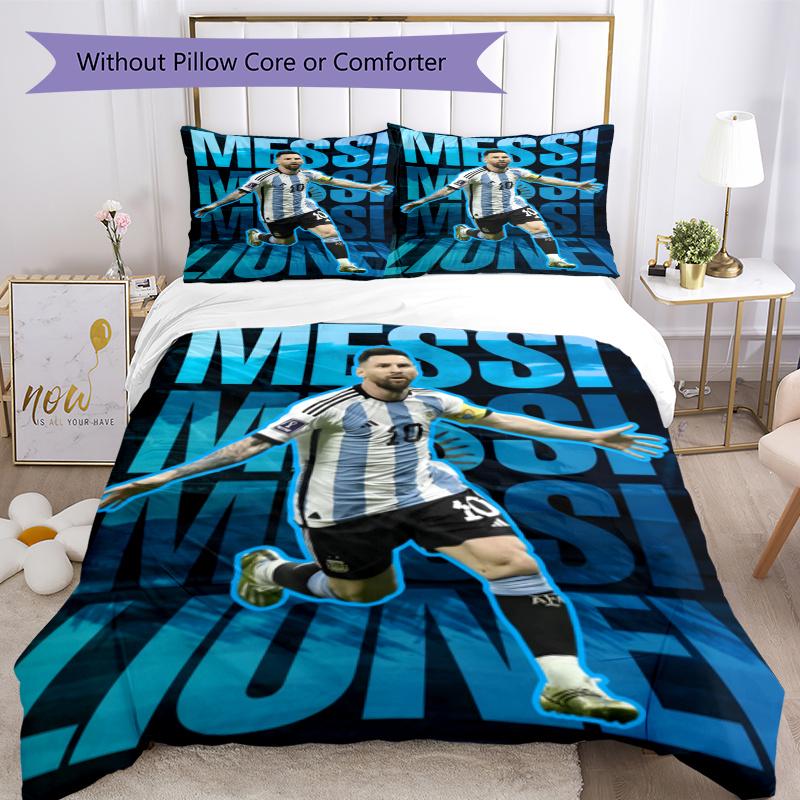 Messi Quilt Cover Set Design For Living Room Machine Washable Perfect Gift For Friends Family
