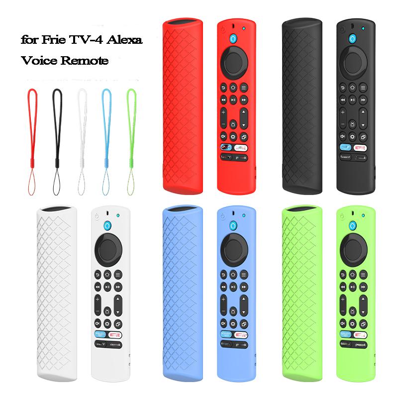 Remote Control Case For Amazon Fire TV-4 Alexa Voice Remote Drop Proof Solid Color Soft Silicone Cover Sleeve