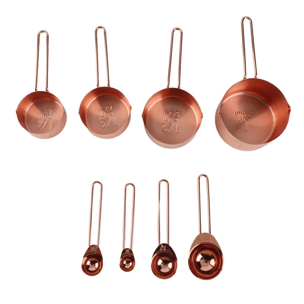 Set de 8 linguri de măsurare din oțel inoxidabil cu cântar, accesoriu de bucătărie pentru acasă