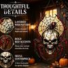 Retro Dark Aesthetic Room Decor Vintage Gothic Spider Sun Catcher, Stained Glass Style Shaped Suncatcher, Acrylic Skull Wall Pendant Spooky