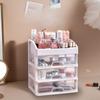 Cosmetics storage box, multi-layer transparent storage box, dust-proof finishing storage, multi-layer multi-functional shelf