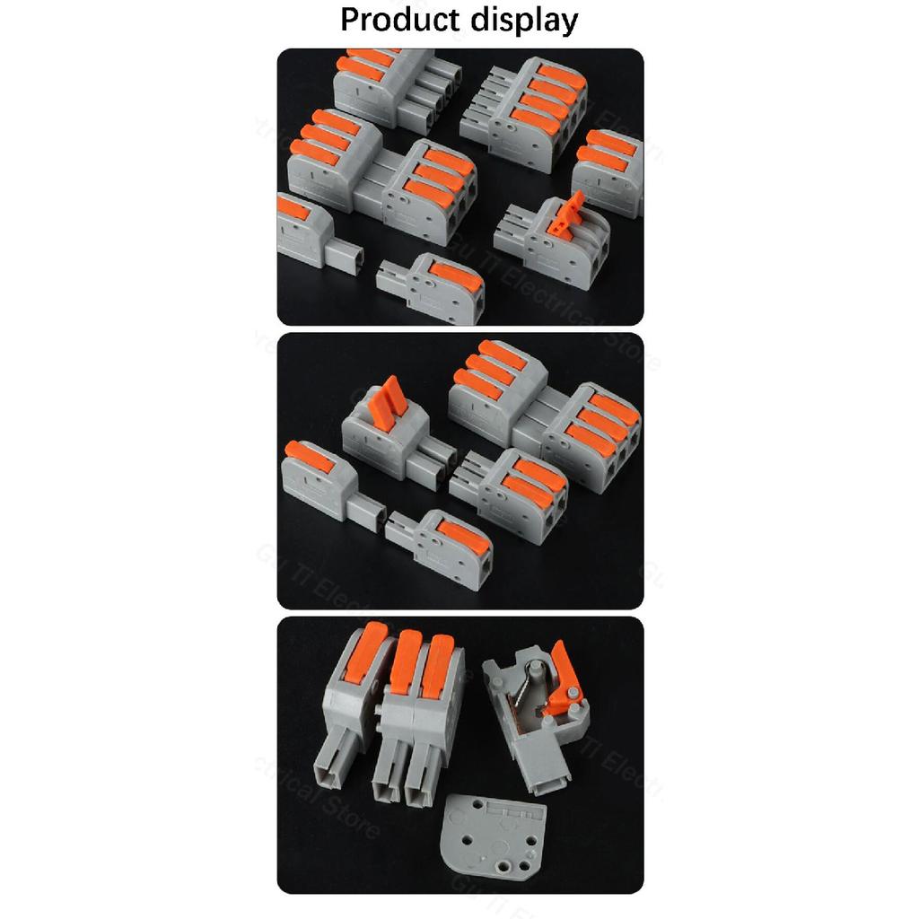 Male Female Docking Mini Quick Wire Connector Universal Compact Electrical Wiring Connectors Push-in Conductor Terminal Block Plug Connectors 4