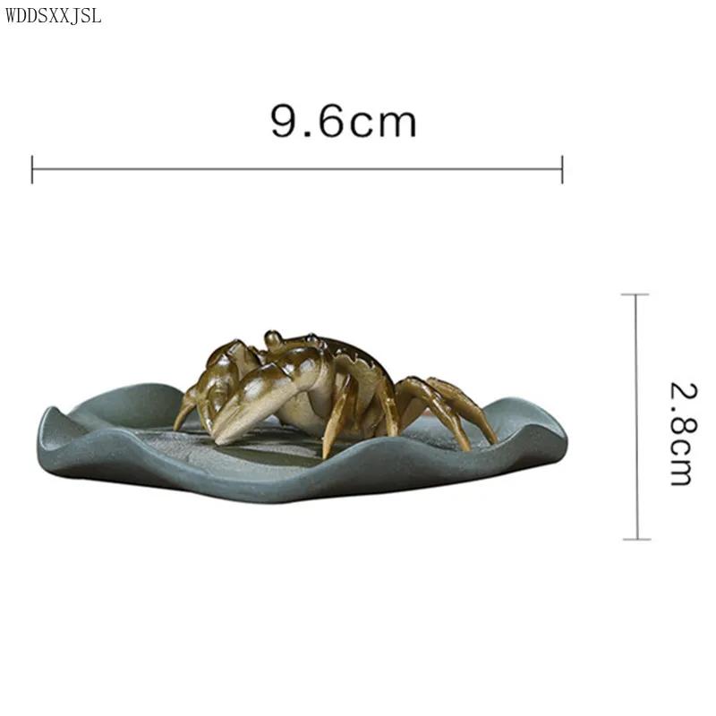 Tea pet Creative Watering Color-changing Crab Purple Clay ornaments Lotus Leaf Stone Lotus Sculpture Tea Home Decor Accessories