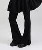 WHEN YOU MOVE Side Slit Waffle Bootcut Elastic Pants Black