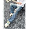 JYL Men's Straight Jeans Ripped  Spring American High-Street Niche Denim