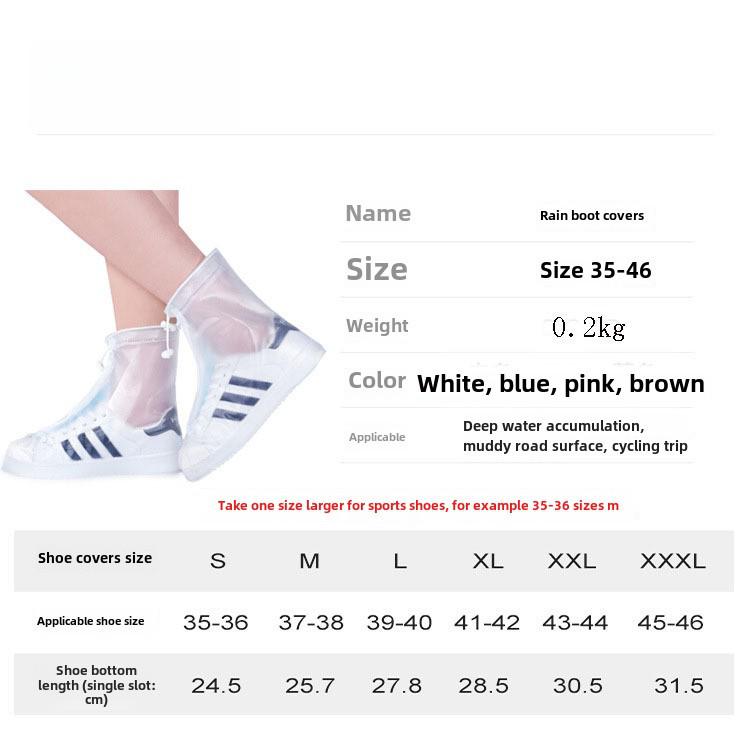 Adult Silicone Waterproof Rain Shoe Cover - Non-Disposable, Wear-Resistant, Ideal for Outdoor Cycling