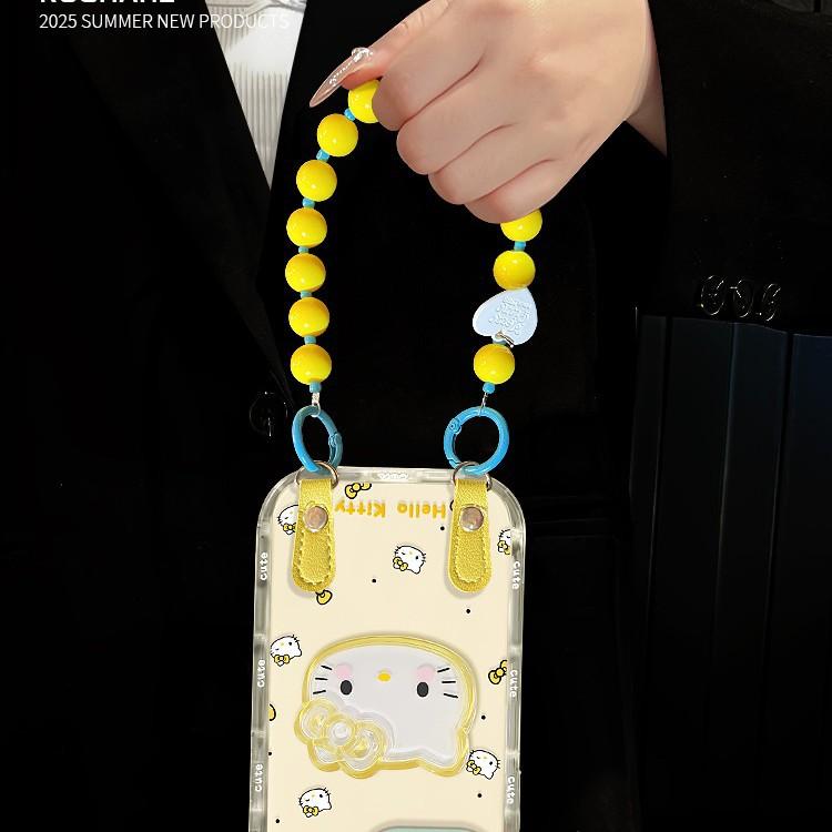 Polka Dot Kt Cat Doll Hanging Chain Is Suitable for Apple 16 Cute Mobile Phone Case 13promax Girls 15 All-inclusive 14 Korean