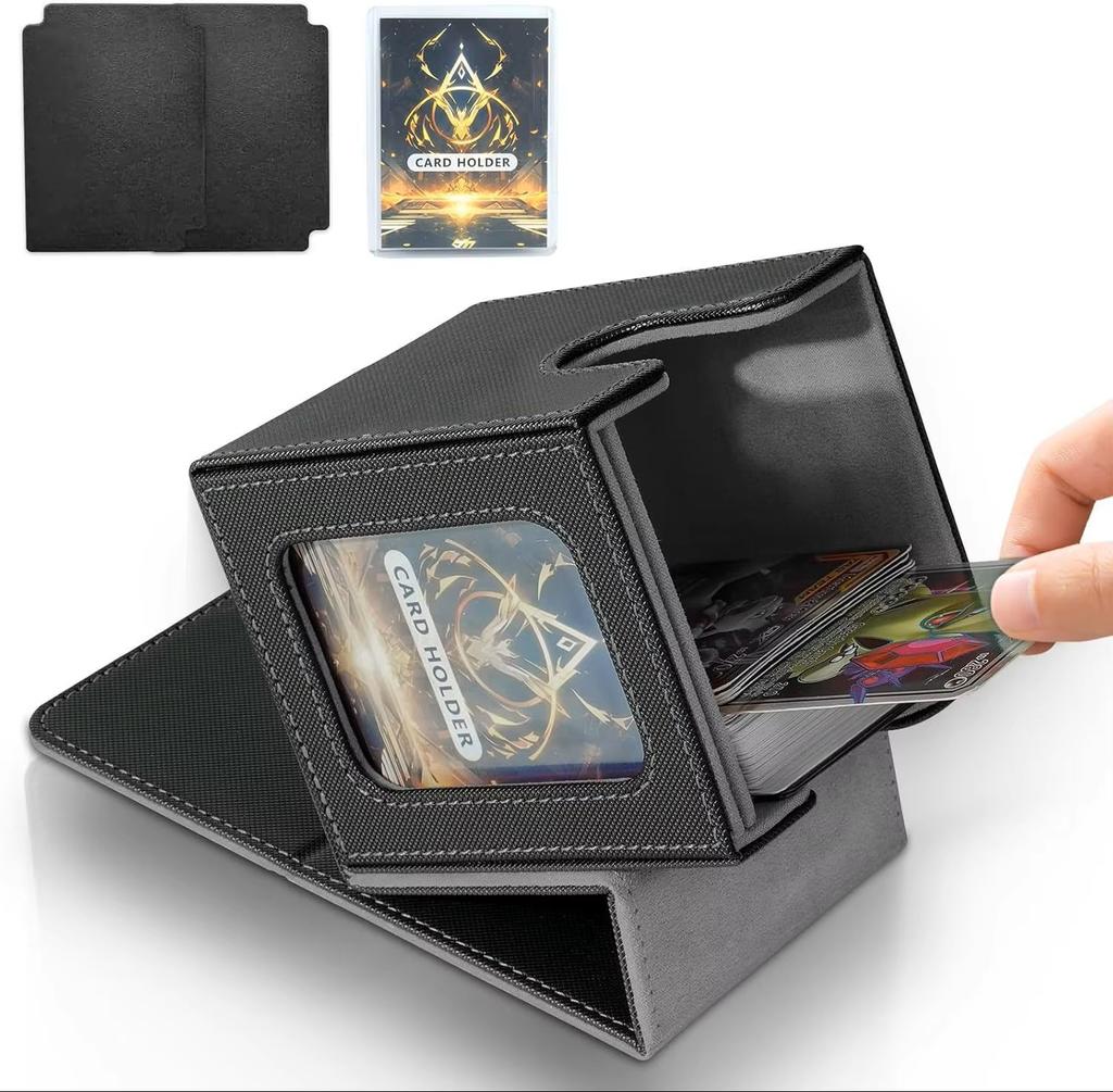 Card Deck Box with MTG Commander Display Holds 100+ Double-Sleeved Cards Trading Card Storage Box Fits TCG PTCG Sports Card