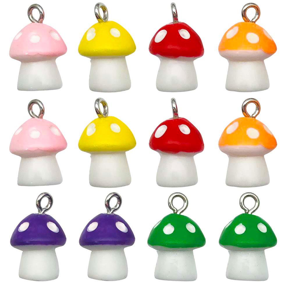 3D Resin Mushroom Pendant Charm for DIY Keychain & Bracelet Jewelry