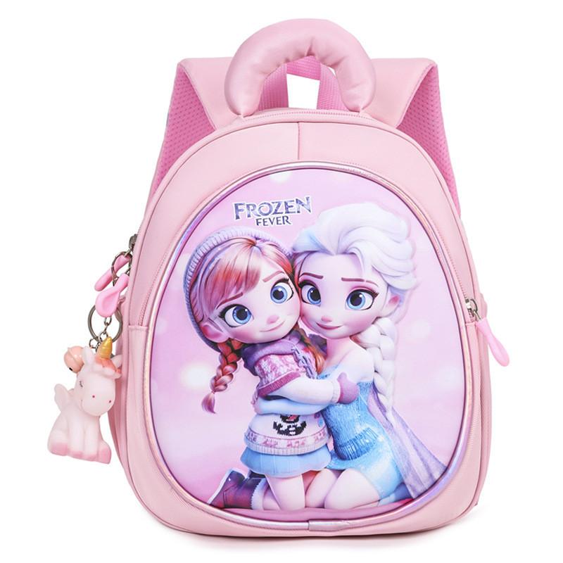 Children Elsa Hello Kitty Kuromi Melody Spider Man Backpack With Breathable Nylon For Kindergarten And School Use Elsa Pink