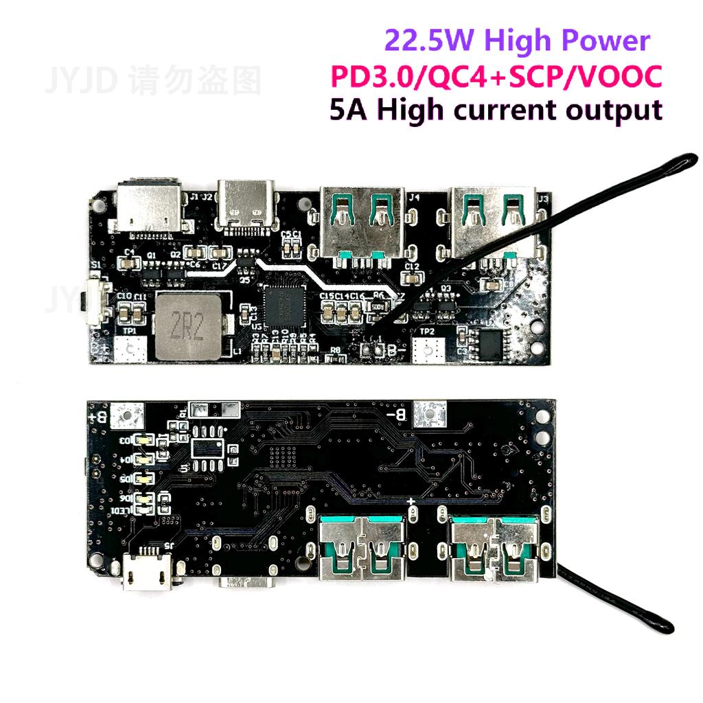 QC4.0 QC3.0 Світлодіодний подвійний USB 5V 4.5A 22.5W Micro/Type-C USB Мобільний Power Bank 18650 Зарядний Модуль Захист від Температури