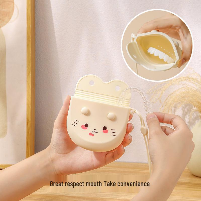 Boîte de Rangement et de Nettoyage Portable en Silicone pour Aligneurs et Contention Orthodontiques