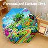 Windproof Folding Umbrella, 8‑Rib Auto Open Close Adventure Time Cartoon Umbrella for Rain Sun Protection