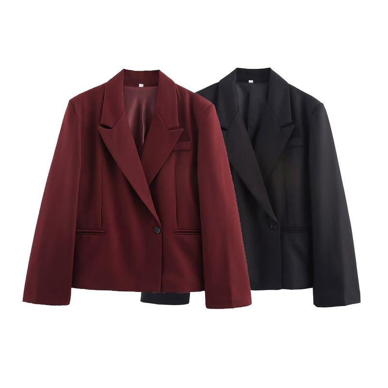 Kaslead New Women Clothes Western Style Fashion Simple and Versatile Loose Short Blazers