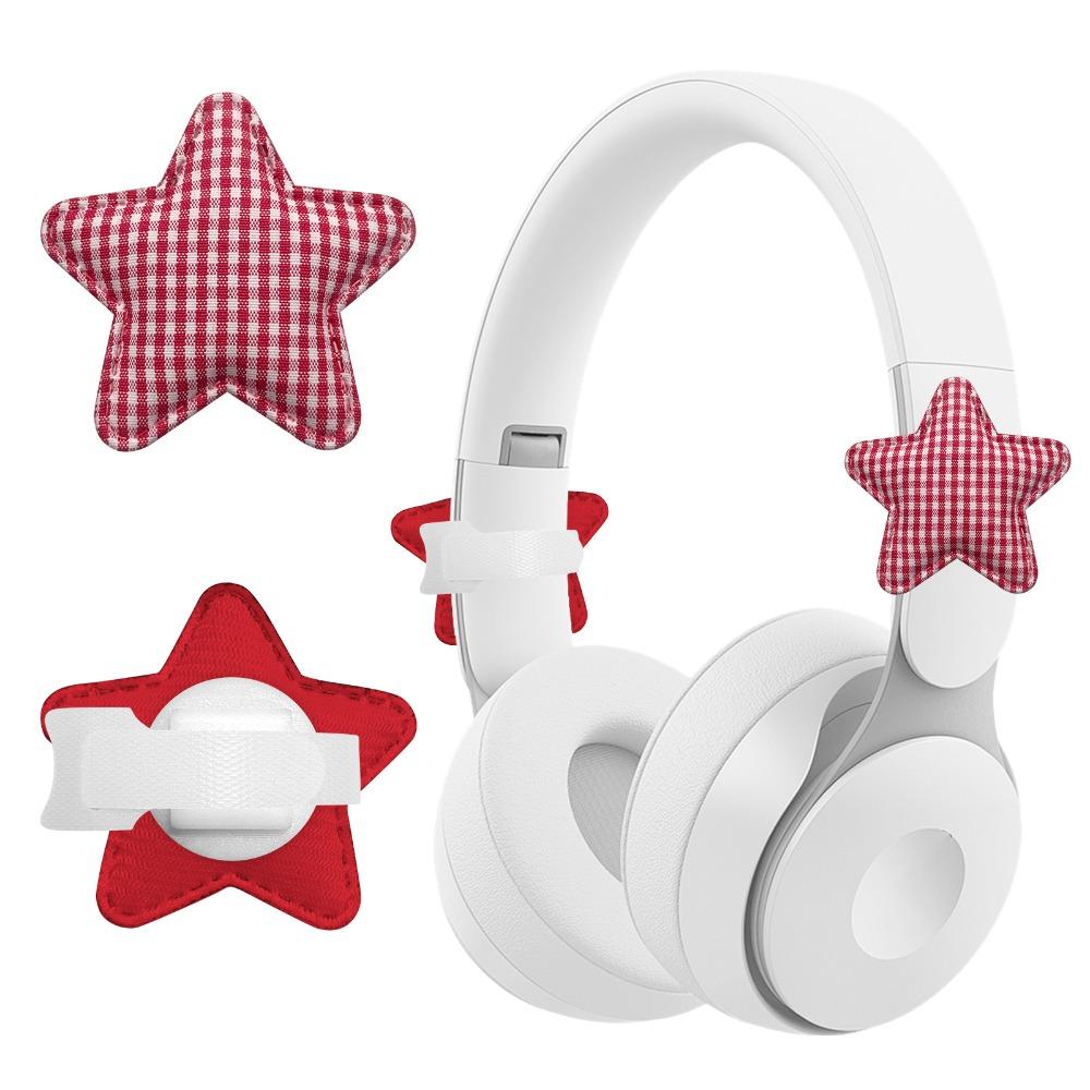 

2PCS Adjustable Headphone Decorations Stars Shape Headphone Accessories New Earphone Charms Girls красный