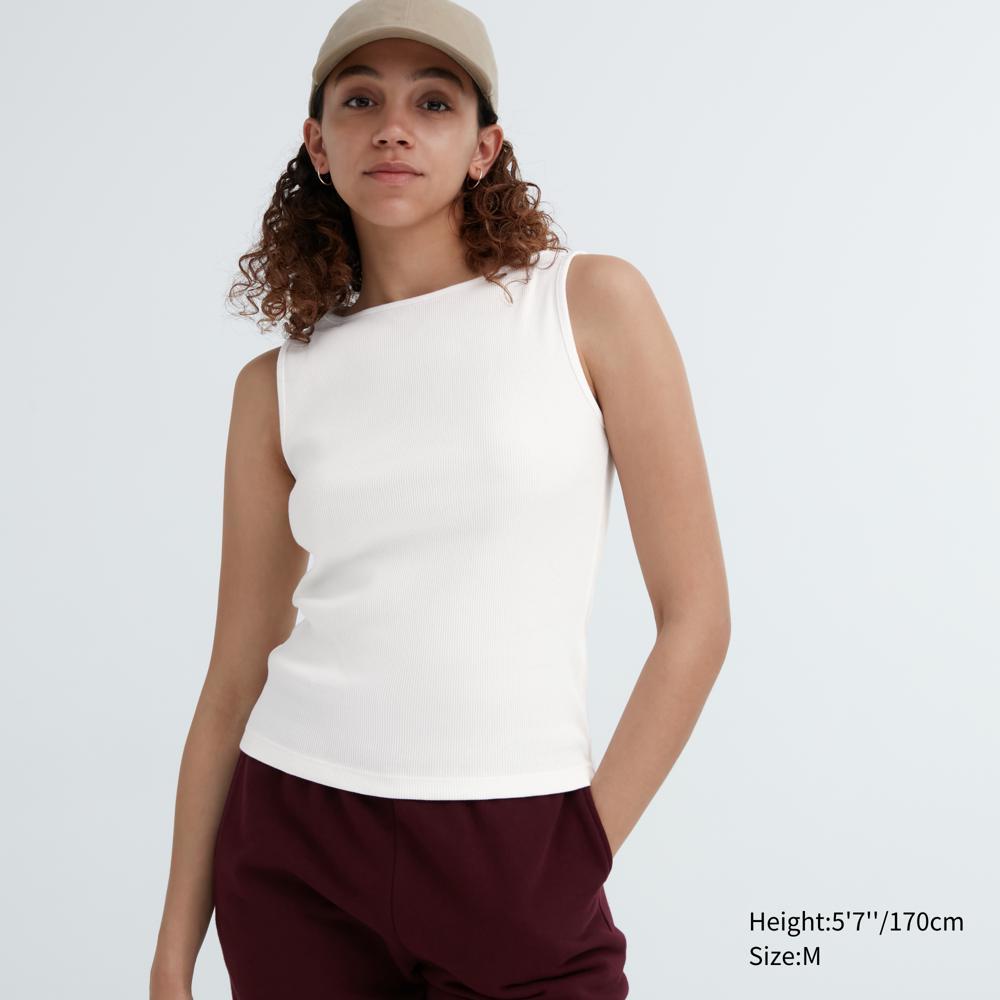 

UNIQLO Lip Вырез лодочкой без рукавов Футболка