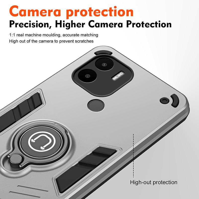 For Redmi A1 Plus Shockproof Hard Armor Cover Cases For Redmi A1 Plus Slide Lens Protect Shell Magnet Bracket Phone Case Capa