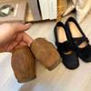 Autumn New Inner Height Increase Retro Camellia Babu Shoes Outer Wear Cross Belt Sweet Round Head Mary Jane Single Shoes