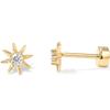 14K Gold Plated Solide Stecker Flacher Rücken Ohrstecker für Frauen Knorpel Helix Piercing Zirkonia Ohrringe Schmuck Geschenke