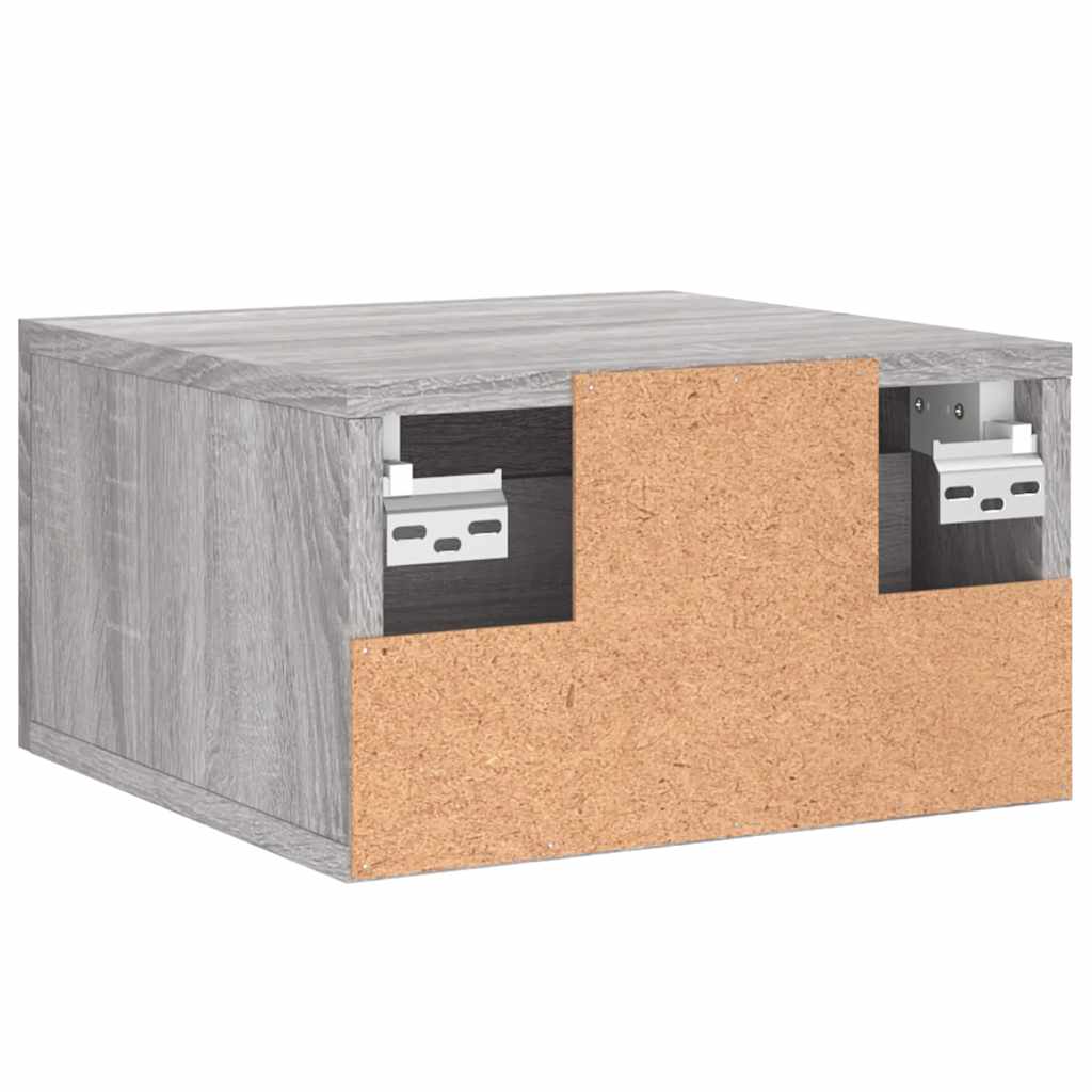 Wall Mounted Nightstand Gray Sonoma 35x35x20 cm