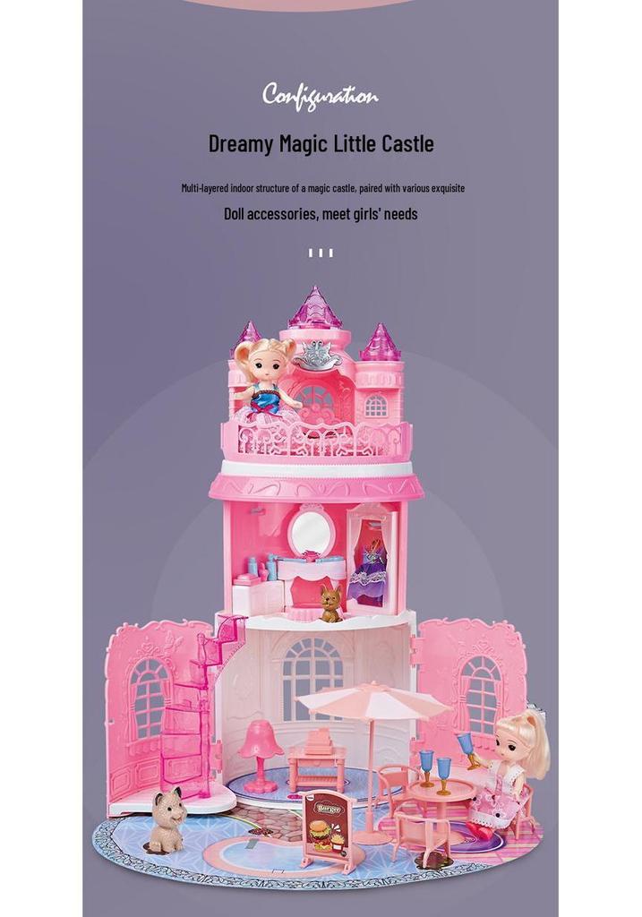 Realistic Princess Castle Doll Handbag - Children's Role-Playing Toy Gift