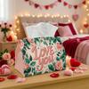 1pc Romantic Rose Vintage Valentine'S Day Tissue Box Holder - Love You Pink & Floral, Ideal for Decorating Your Living Room, Dining Room, Bedroom, Bat