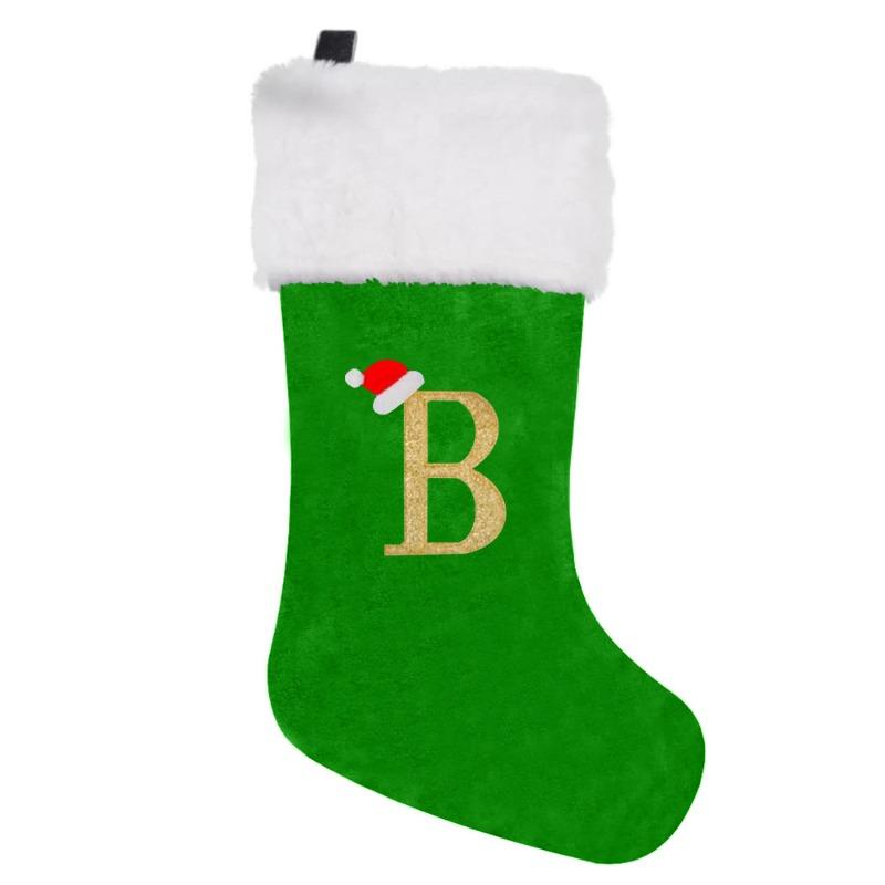 Alphabetfarbige Weihnachtsstrümpfe, verschiedene Farben, Alphabet-Bronzedekoration, niedlicher hochwertiger Stoff, schnelle Lieferung