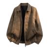 American retro men's leather jacket locomotive tooling loose old money street simple trend top leather jacket men