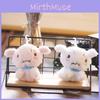Chaveiro de Pelúcia Adorável e Fofo Shin Chan Cachorro Shiro Brinquedo Macio Branco e Rosa