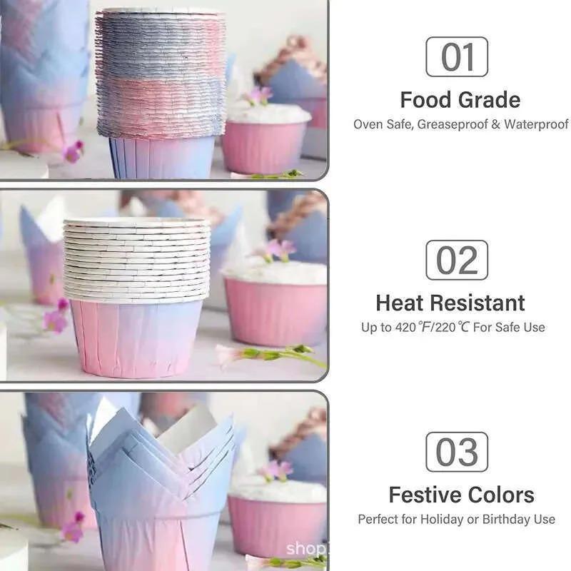 Greaseproof Paper Baking Cups Muffin Liners for Cake Decorating Household Kitchen Bakeware Tools Disposable Cupcake Wrappers