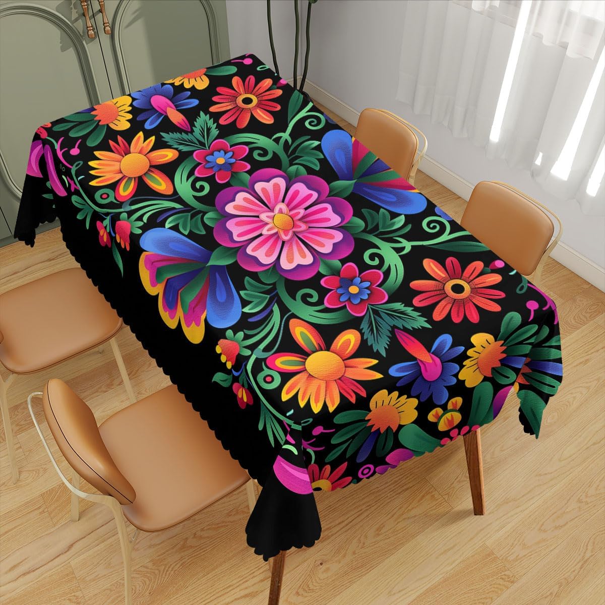 Mexicaanse Dag van de Doden Rechthoekige Waterdichte Tafelkleed Tafeldecoratie Herbruikbaar Keuken Eettafelkleed Feestdecoratie 140x180cm