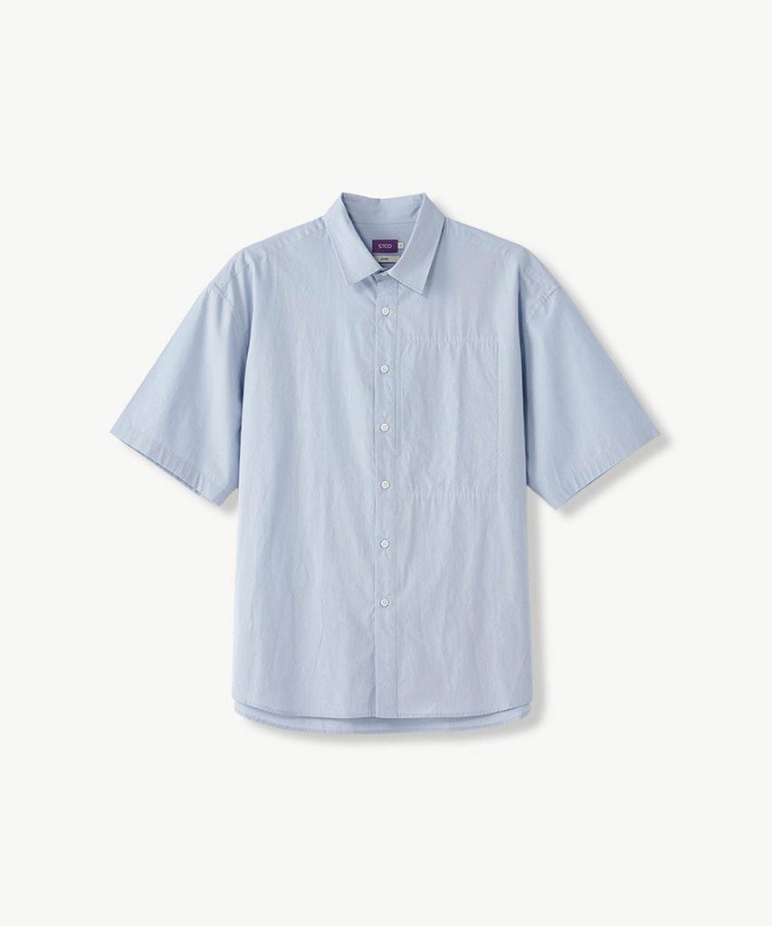 STCO 60-Count High-Density Cotton Relaxed Short Sleeve Shirt_Blue (Oversized)_Sdsvb62Osl