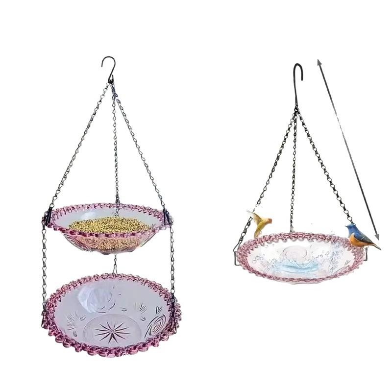 Hanging Bird Feeder and Bath for Garden or Balcony