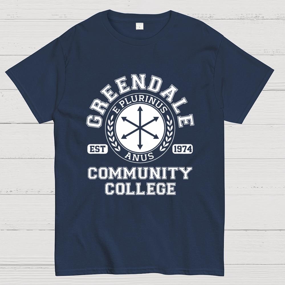 Camiseta Casual de Verano Unisex 100% Algodón Fresca Holgada de Greendale Community College