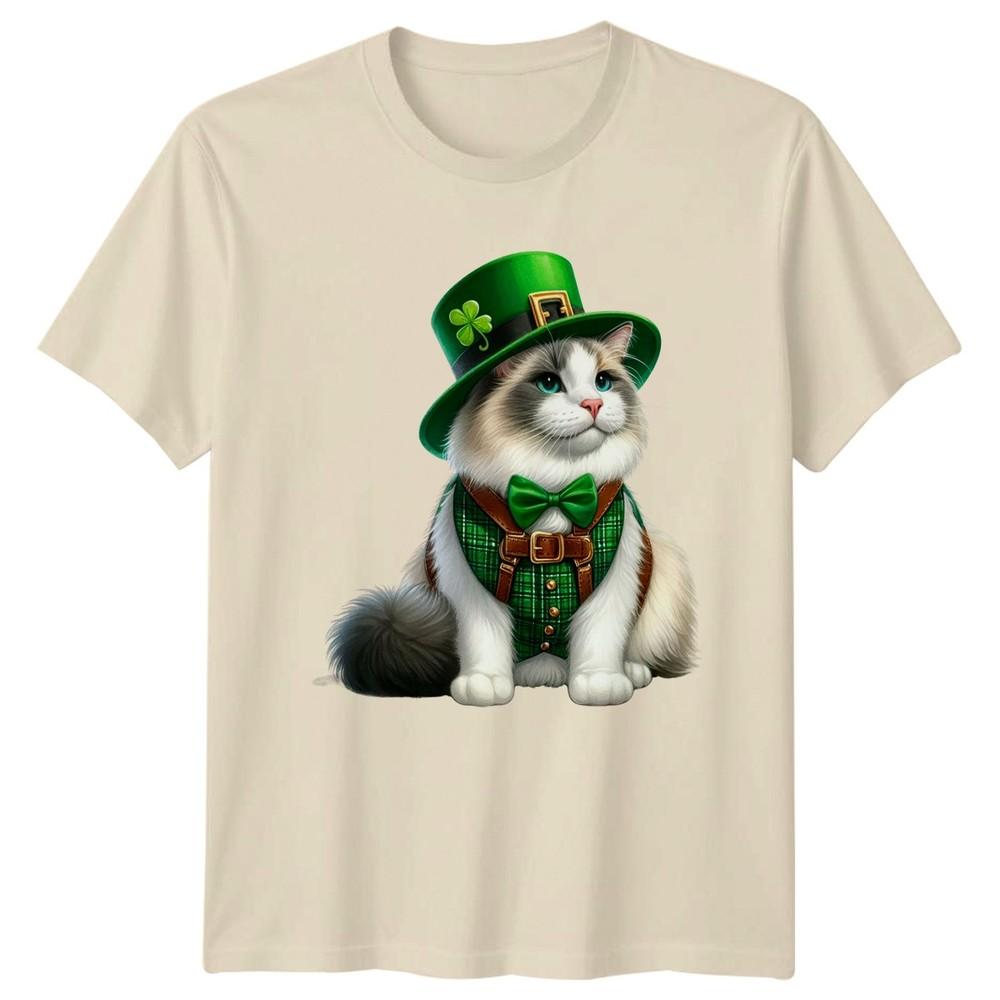 Cute Cat Wearing Green Irish Leprechaun TShirt Cat Lovers St Patricks Day