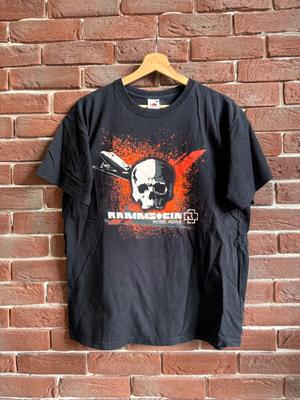 Vintage 00s Rammstein Reise Metalová Kapela Tričko Tour Y2K Černé l Unisex Tričko