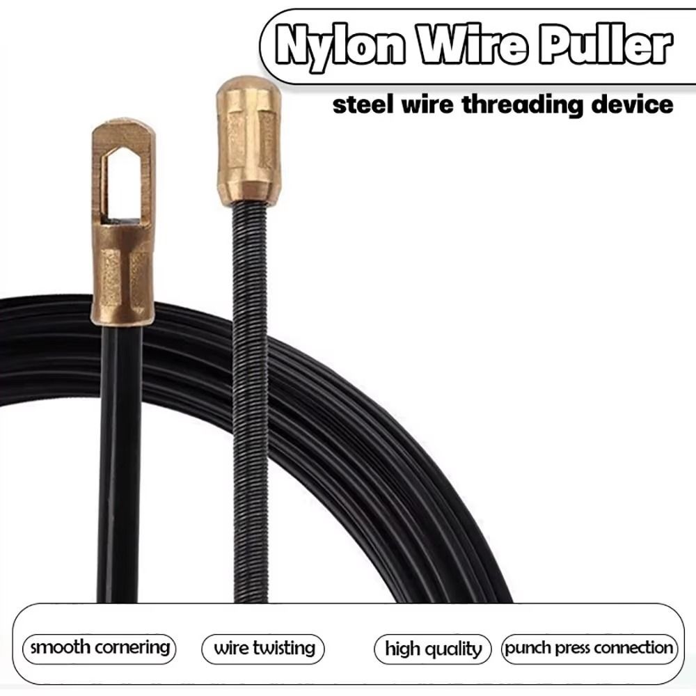 Guide Spring Cable Wire Puller Durable Anti-Corrosion Fish Tape Reel Ergonomic Handle Data Cabling Pull Wire Retracting