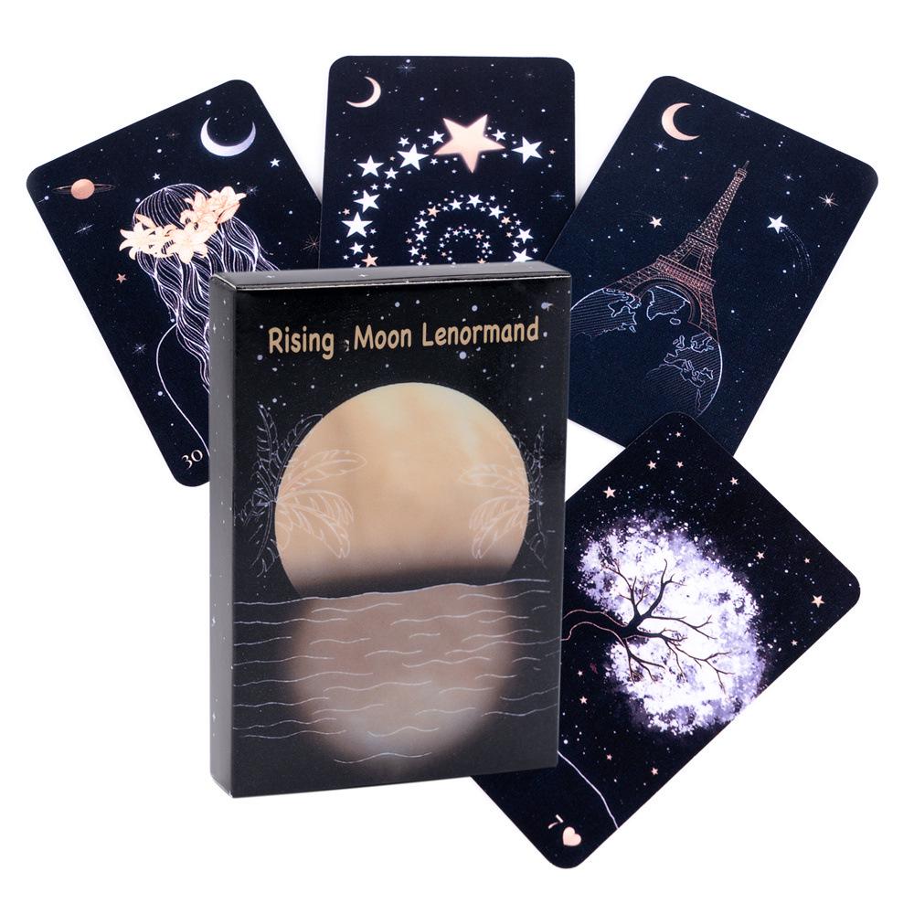 Rising Moon Lenormand Card - Black Background