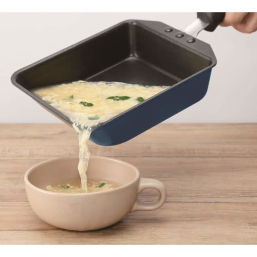 Thermos Deep Egg Frying Frying Pan 15 X 18.5cm For Gas Fire Only Durable Coat Lightweight Model Navy KFD-015DE NVY