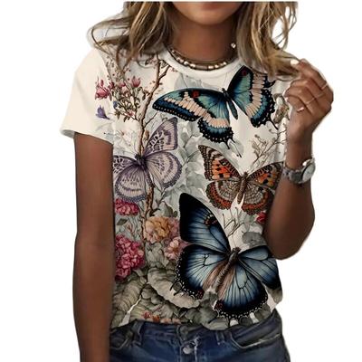 Fashion Printed Short Sleeve Loose Casual Top Comfortable T-Shirts Women’s