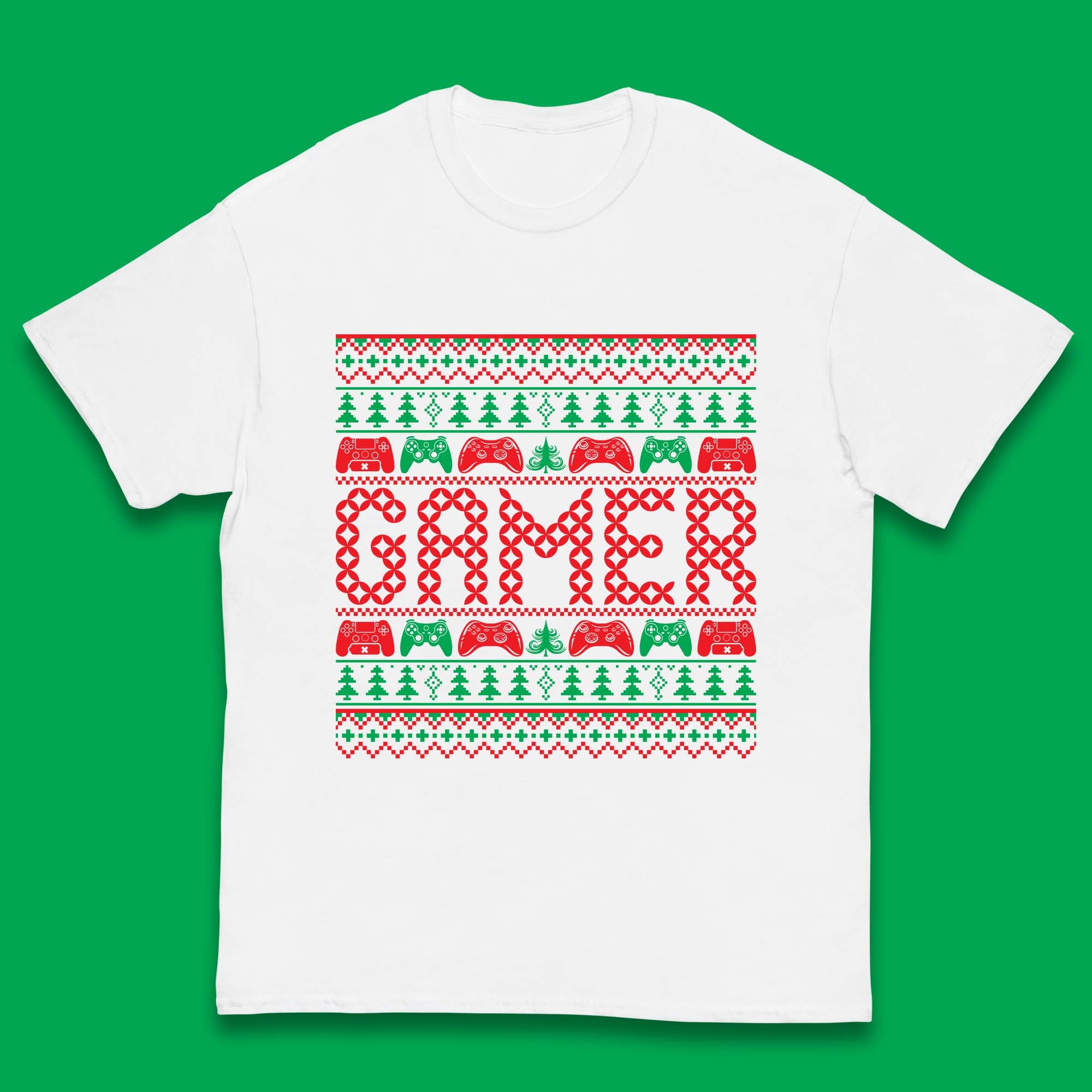 Christmas Kids T Shirt Christmas Gamer Controllers Top 100