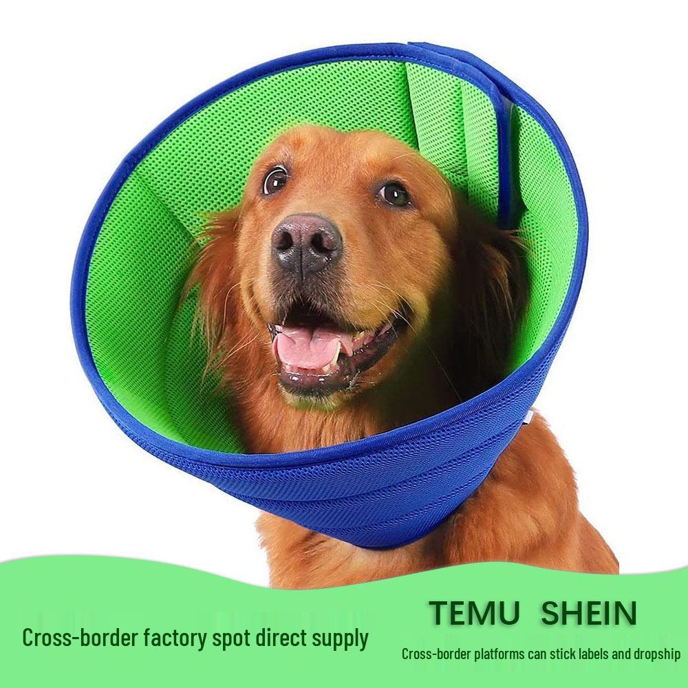 

Pet Elizabethan Collar: Anti-Bite, Anti-Lick Protection for Dogs and Cats S (23-27cm) морская волна