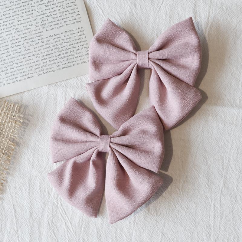 2Pcs Solid Color Hair Bows Boutique With Clips For Girls Hairgrips New Headwear Baby Hair Accessories Gift Baby Hair Clips