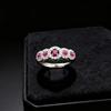 Fashion Jewelry Simulation Ruby Emerald Row Ring Women's Inlay Cultivation Treasure Index Finger Ring Personality Light Luxury