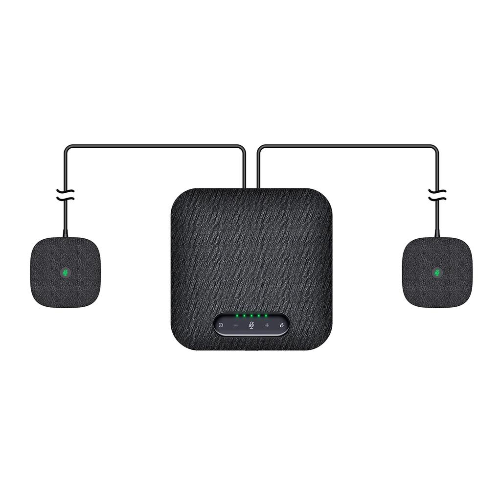 Desktop USB Wireless BT Conference Speakerphone Built in 4 Microphones Hi Fi Speaker 2 Extension Mic 360 degrees Voice