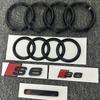 Neues 4-Ringe-Logo ABS Schwarz Für AUDI S6 2020-2023 Auto Motorhaube Frontgrill Emblem Heckklappe Abzeichen Aufkleber 2 Stück S6 1 Stück Audi Sport