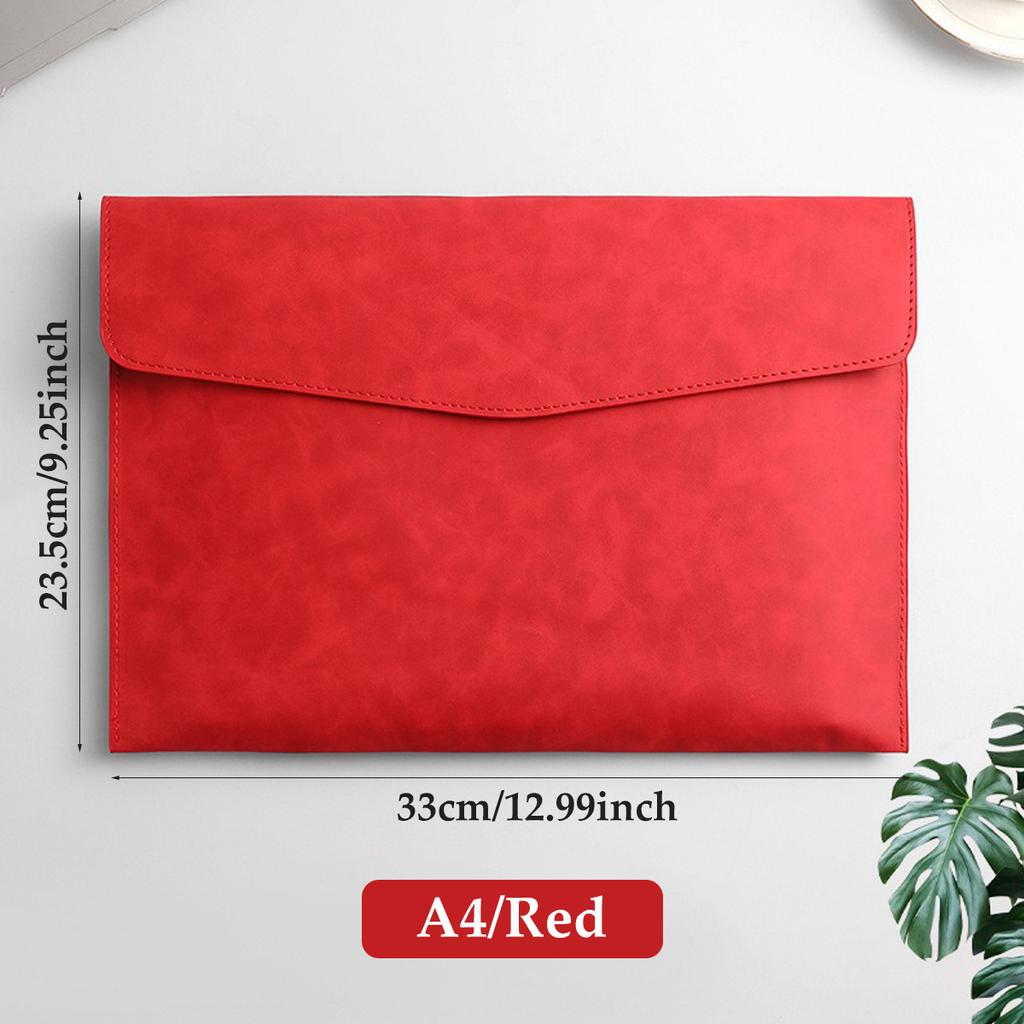1pcs Leather A4 File Bag Waterproof Wear-resistant Ultra-large Capacity Folder Business Office School File Storage Supplies